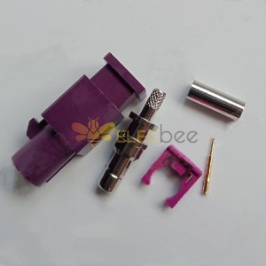 Connettore Fakra D maschio Claret Violet Crimp Solder per cavo RG58 per antenna per auto