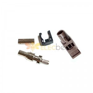 Fakra F Code plugue macho marrom conector reto crimpado para cabo RG316 RG174