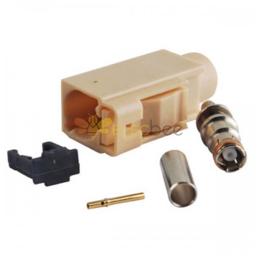 Fakra I Feminino Crimp Solder RG58 LMR-195 RG400 RG142 Cabo Conector