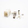 Fakra Conector Crimp Fakra B Feminino Ângulo Direito White Solder para Conector RG174 RG316 Cabo