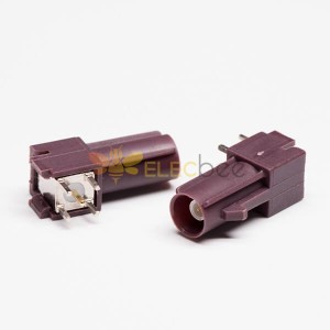 FAKRA SMB Connector D Type Brown Coax Femelle Through Hole pour PCB