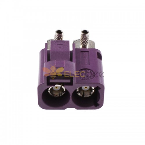 FAKRA SMB D Twin Fêmea Jack R/A 90 Graus Dual RF Conector Veículo 50ohm Corpo Curto 15mm RG316 RG174