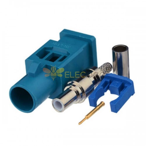 Conector Fakra Z Retordidor Masculino Água Azul Crimp Solder Conector para Antena de Carro RG174 RG316Cable