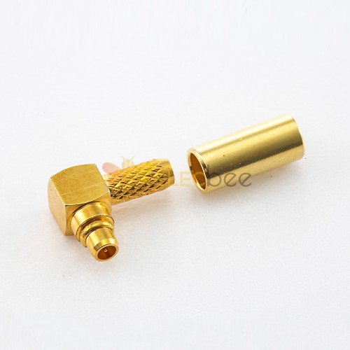 MMCX Connector Male Right Angle Cable Type Crimp for RG316/RG174 Cable 50 Ω