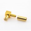 MCX Cable Assembly Crimp Connector Male Elbow Copper Gold-plated 50 Ohm