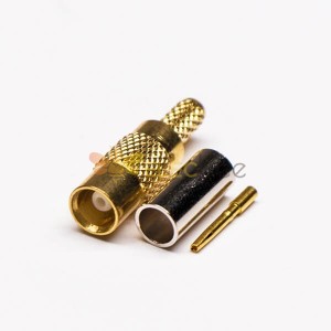 MCX Conector Feminino Straight Gold Plated Crimp Type for Cable