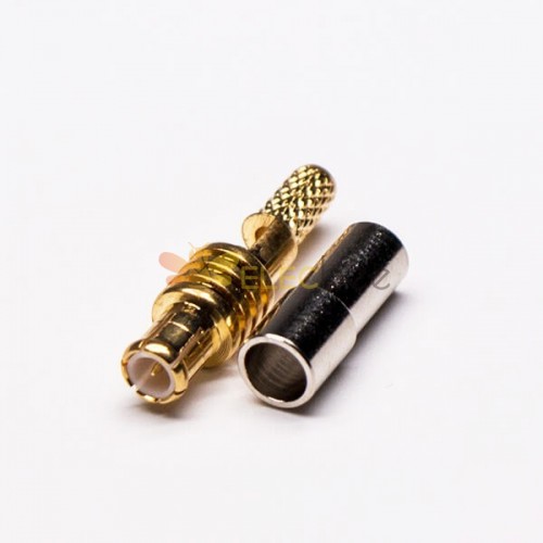 MCX Conector Conector Chapado En oro Soldadura de ventana recta de crimpado