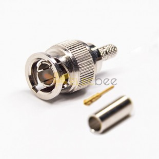 MINI BNC Connector Male 180 Degree Crimp Type for Coaxial Cable 50 Ohm