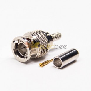20pcs MINI BNC Connector Male 180 Degree Crimp Type for Coaxial Cable 50 Ohm