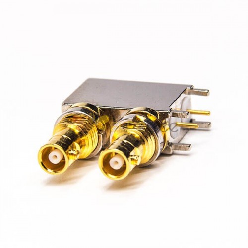 Mini Dual BNC Connector Jack Through Hole pour PCB Mount