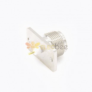 Coax N Type Connector 2 Foro Flangia Saldatura femmina dritta per montaggio PCB