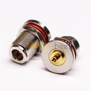 20 peças de conector de anteparo coaxial conector reto tipo solda à prova d\'água