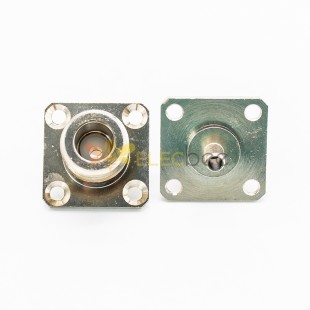 N Type Connector for RG142/RG400 Straight Jack with 4 Holes Flange RG142
