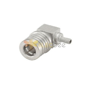 QMA Connector Plug Right Angle 50 ' Cable Mount Crimp Solder Termination pour RG174 A/U