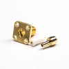 4 Hole flange SMA RP Female Connector Solder Type PTFE Crimp Type Gold Plating