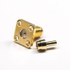 4 Hole flange SMA RP Female Connector Solder Type PTFE Crimp Type Gold Plating