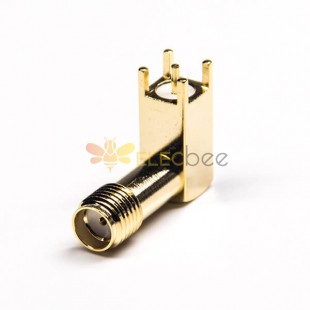 20pcs 90° SMA Connector Threaded Right Angled Through Hole for PCB 50 Ohm