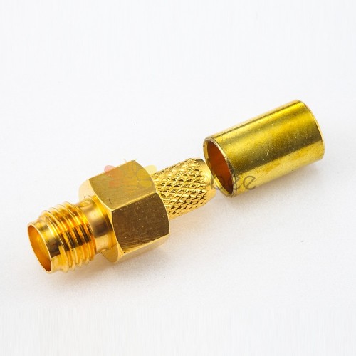 Cabo RG58/RG142/SYV50-3 Conector SMA Feminino 180 Graus Tipo crimp