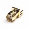 20pcs Edge Mount SMA Connector Straight Female Threaded Gold Plating for PCB Mount