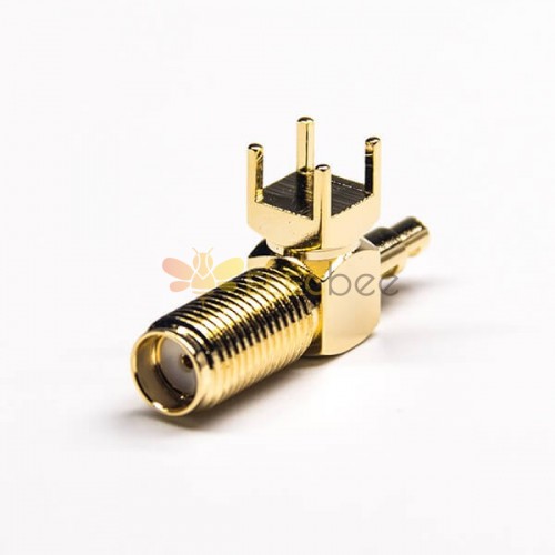 20pcs Femmina Tipo SMA Connettore Attraverso Foro Crimpare Finestra Solder Placcatura In Oro