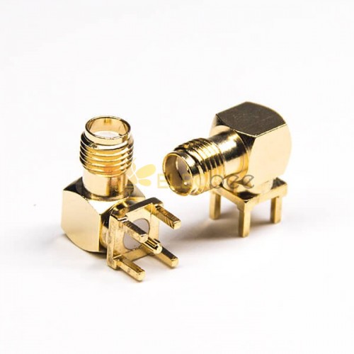 Gold Plating Sma Connector Right Angled Jack Through Hole For Pcb Mount 0480