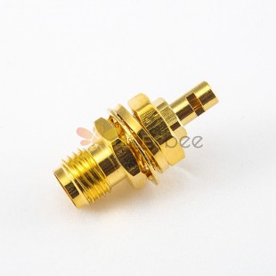 Panel Mount Front Bulkhead SMA Connector Female 180 Degree Crimp With Solder for RG178/1.37mm/1.45mm