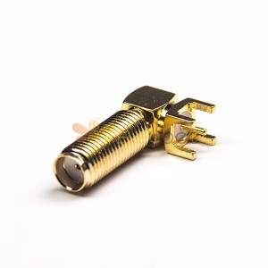20 peças PCB Mount SMA Connector Fêmea em ângulo reto através do orifício folheado a ouro