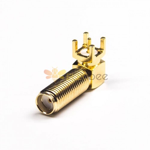 20pcs Pcb Mount Sma Connector Female Right Angled Through Hole Gold Plating