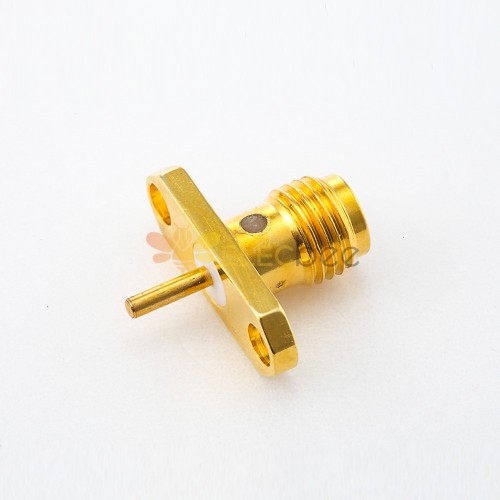 Pcb Mount SMA Female Straight Connector Piastra di saldatura 2 fori Flangia