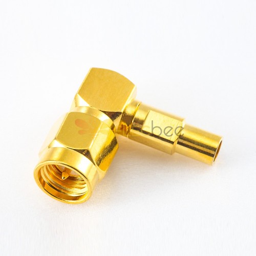 RF Coaxial connector Standard SMA Plug Right Angle Solder Type for  Cable