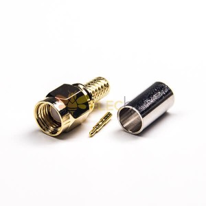 Koaksiyel Kablo Altın Kaplama için RF Konektörü SMA Erkek Düz Crimp Tipi