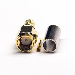 Type de sertissage droit mâle SMA de connecteur RF 20 pièces pour placage à l\'or de câble coaxial