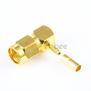 RF Coaxial connector Standard SMA Plug Right Angle Crimp for Cable RG178/1.45