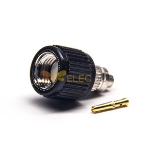 RP SMA Conector Masculino 180 Grau Solda Tipo Black Plastic Shell Nickel Plating