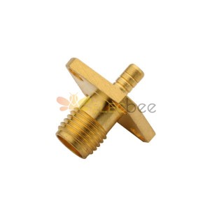 SMA Connector 4-Hole Flange Straight Jack Crimp Type para RG316