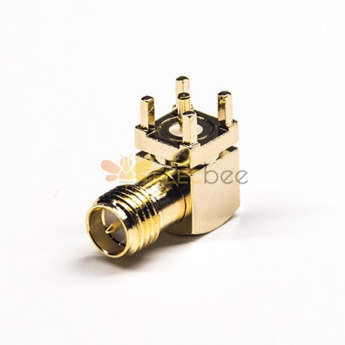 SMA Connector 50 ohm Right Angled Male Through Hole for PCB Mount