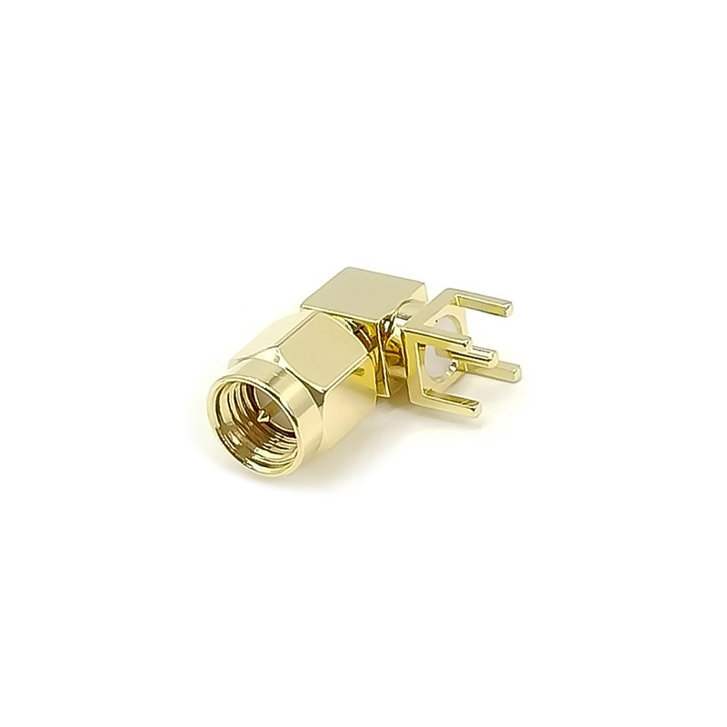 RF Coaxial connector Standard SMA Plug Right Angle Solder Type for PCB mount