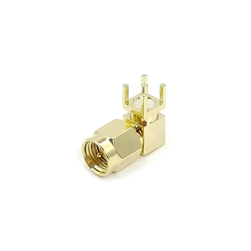 RF Coaxial connector Standard SMA Plug Right Angle Solder Type for PCB mount