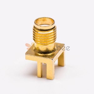 20 Stück SMA-Stecker, weiblich, Randmontage für Leiterplattenmontage, weiblich, vergoldet