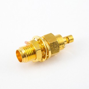 SMA Connector Female Straight Panel Mount Front Bulkhead Crimp With Solder for RG178/1.37mm/1.45mm