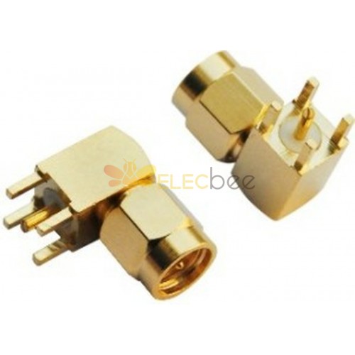 RF Coaxial connector Standard SMA Plug Right Angle Solder Type for PCB mount