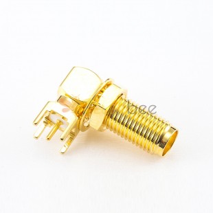 SMA Connector PCB Mount Female Angled DIP Type