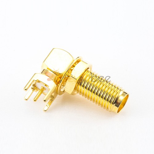 Conector SMA PCB Mount Female Angled DIP Type