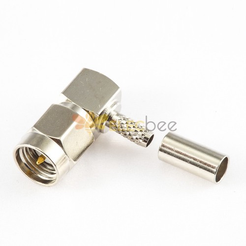 RF Coaxial connector Standard SMA Plug Right Angle Crimp for Cable SYV50-2