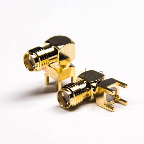 Sma Connector Right Angled Female Through Hole Pcb Mount 50 Ohm