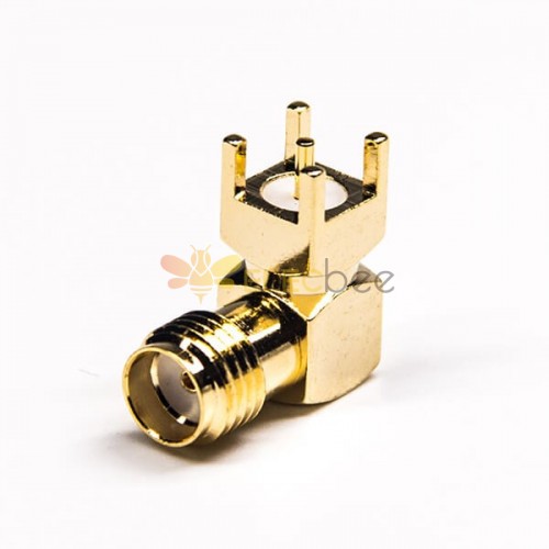 20pcs Sma Connector Right Angled Female Through Hole Pcb Mount 50 Ohm