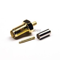 Connettore SMA RP Female Crimp Type per RG316 Coaxial Cable Gold Plating
