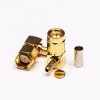 SMA Crimp Plug Direito Angular Gold Plating para cabo coaxial
