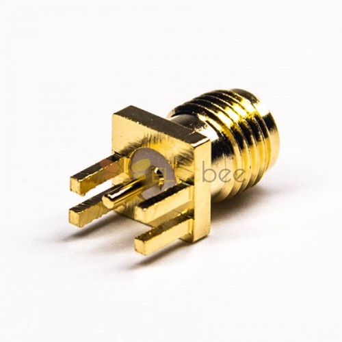 SMA Edge Mount Connector Straight Female PCB Mount Gold Plating