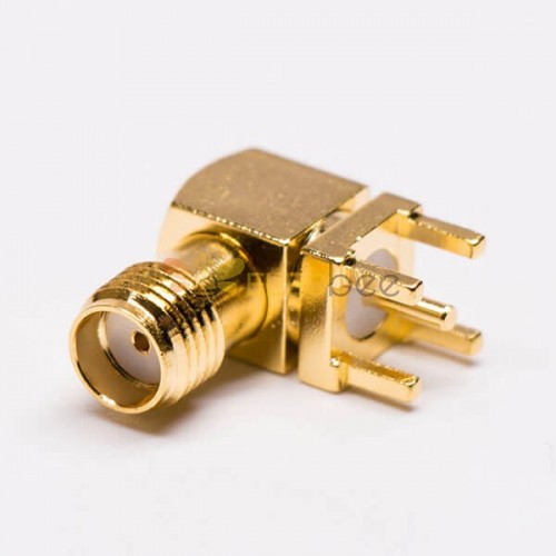 SMA Female Right Angle PCB Mount Through Hole Type